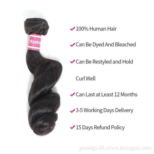 Peruvian Hair Loose Wave Hair 4 Bundles with Closure Remy Human Hair Weave Bundles With Closure Natural Color